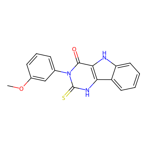 3-(3-Methoxyphenyl)-2-sulfanylidene-1,5-dihydropyrimido[5,4-b]indol-4-one structure