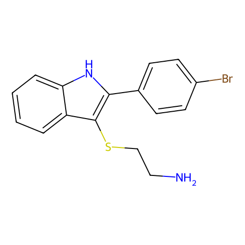 (2-{[2-(4-Bromophenyl)-1H-indol-3-yl]thio}ethyl)amine structure