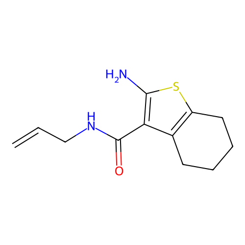 N-Allyl-2-amino-4,5,6,7-tetrahydro-1-benzothiophene-3-carboxamide structure