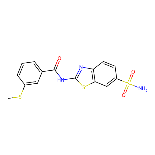 3-(methylthio)-N-(6-sulfamoylbenzo[d]thiazol-2-yl)benzamide structure
