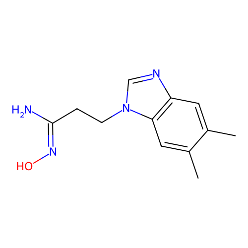 3-(5,6-dimethylbenzimidazol-1-yl)-N'-hydroxypropanimidamide structure