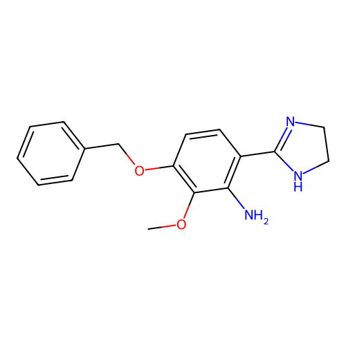 3-(benzyloxy)-6-(4,5-dihydro-1H-imidazol-2-yl)-2-methoxyaniline structure