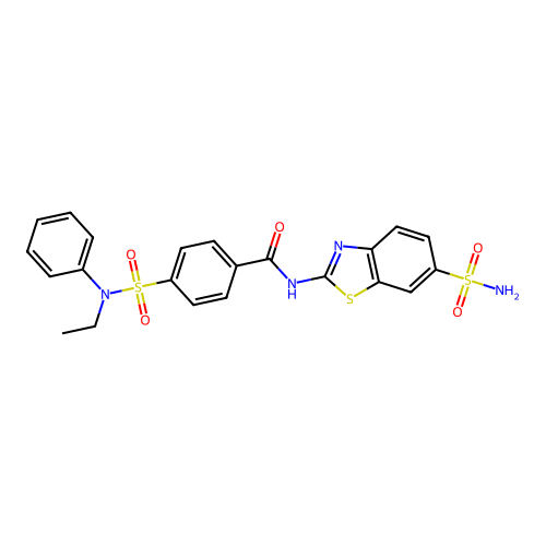 4-[ethyl(phenyl)sulfamoyl]-N-(6-sulfamoyl-1,3-benzothiazol-2-yl)benzamide structure