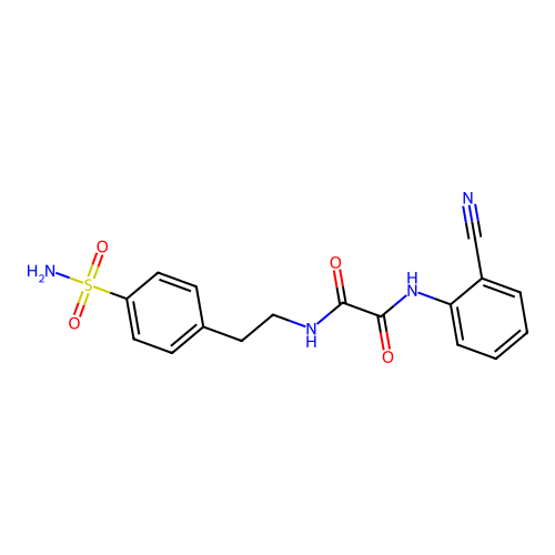 N1-(2-cyanophenyl)-N2-(4-sulfamoylphenethyl)oxalamide structure
