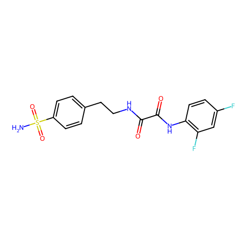 N1-(2,4-difluorophenyl)-N2-(4-sulfamoylphenethyl)oxalamide structure