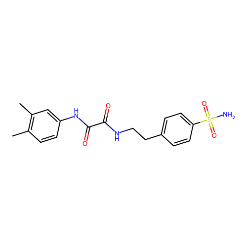 N1-(3,4-dimethylphenyl)-N2-(4-sulfamoylphenethyl)oxalamide structure