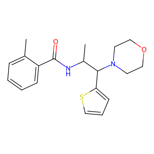 2-methyl-N-(1-morpholino-1-(thiophen-2-yl)propan-2-yl)benzamide structure
