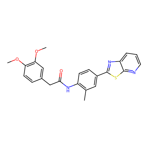 2-(3,4-dimethoxyphenyl)-N-(2-methyl-4-(thiazolo[5,4-b]pyridin-2-yl)phenyl)acetamide structure