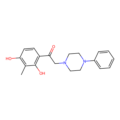 1-(2,4-Dihydroxy-3-methylphenyl)-2-(4-phenylpiperazin-1-yl)ethanone structure