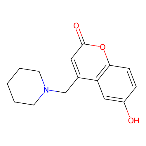 6-hydroxy-4-(piperidin-1-ylmethyl)-2H-chromen-2-one structure