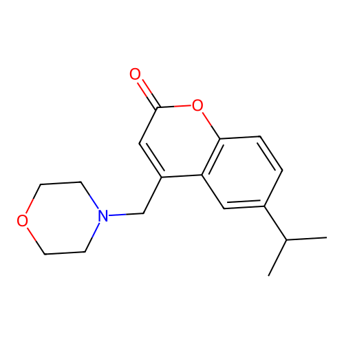 4-(morpholin-4-ylmethyl)-6-(propan-2-yl)-2H-chromen-2-one structure