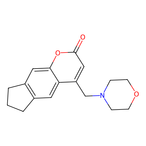 4-(morpholinomethyl)-7,8-dihydrocyclopenta[g]chromen-2(6H)-one structure