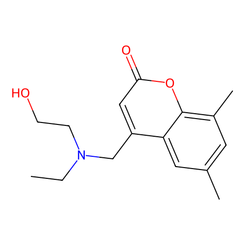 4-((ethyl(2-hydroxyethyl)amino)methyl)-6,8-dimethyl-2H-chromen-2-one structure