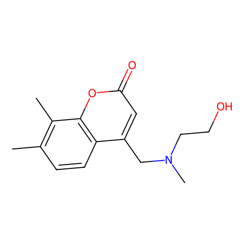4-{[(2-hydroxyethyl)(methyl)amino]methyl}-7,8-dimethyl-2H-chromen-2-one structure
