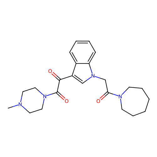 1-[1-[2-(azepan-1-yl)-2-oxoethyl]indol-3-yl]-2-(4-methylpiperazin-1-yl)ethane-1,2-dione structure