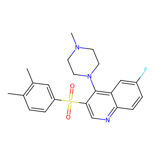 3-(3,4-Dimethylphenyl)sulfonyl-6-fluoro-4-(4-methylpiperazin-1-yl)quinoline structure