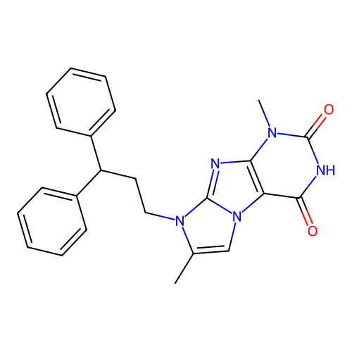 6-(3,3-Diphenylpropyl)-4,7-dimethylpurino[7,8-a]imidazole-1,3-dione structure