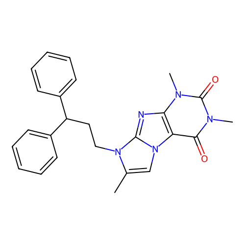 6-(3,3-Diphenylpropyl)-2,4,7-trimethylpurino[7,8-a]imidazole-1,3-dione structure
