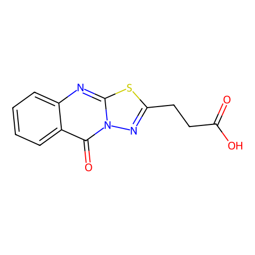 3-(5-oxo-5H-[1,3,4]thiadiazolo[2,3-b]quinazolin-2-yl)propanoic acid structure