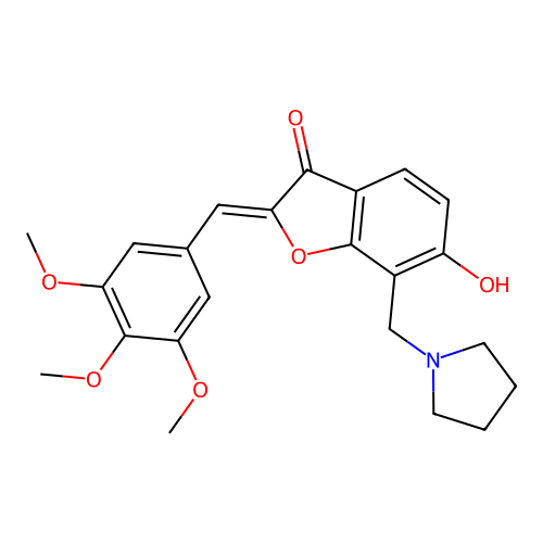 (Z)-6-hydroxy-7-(pyrrolidin-1-ylmethyl)-2-(3,4,5-trimethoxybenzylidene)benzofuran-3(2H)-one structure