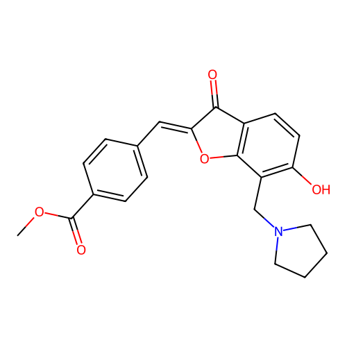 (Z)-methyl 4-((6-hydroxy-3-oxo-7-(pyrrolidin-1-ylmethyl)benzofuran-2(3H)-ylidene)methyl)benzoate structure