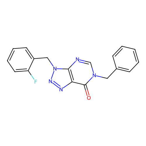6-Benzyl-3-[(2-fluorophenyl)methyl]triazolo[4,5-d]pyrimidin-7-one structure