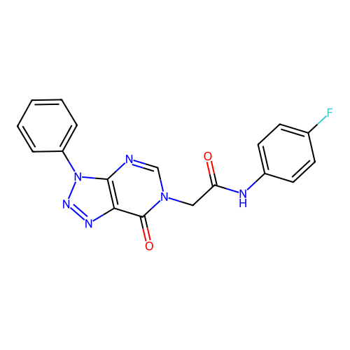 N-(4-fluorophenyl)-2-(7-oxo-3-phenyltriazolo[4,5-d]pyrimidin-6-yl)acetamide structure