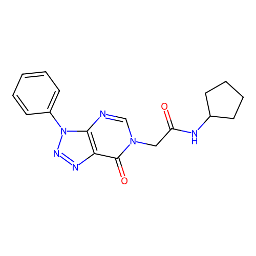 N-cyclopentyl-2-(7-oxo-3-phenyltriazolo[4,5-d]pyrimidin-6-yl)acetamide structure
