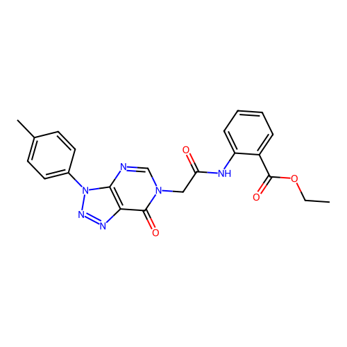 ethyl 2-(2-(7-oxo-3-(p-tolyl)-3H-[1,2,3]triazolo[4,5-d]pyrimidin-6(7H)-yl)acetamido)benzoate structure