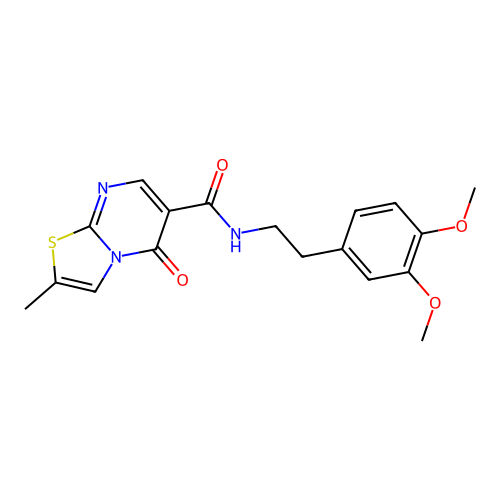 N-(3,4-dimethoxyphenethyl)-2-methyl-5-oxo-5H-thiazolo[3,2-a]pyrimidine-6-carboxamide structure