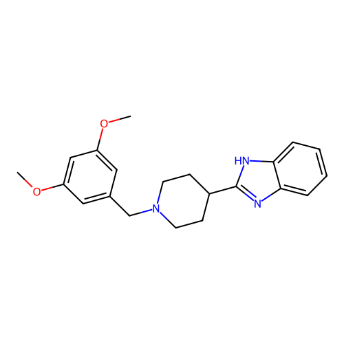 2-(1-(3,5-dimethoxybenzyl)piperidin-4-yl)-1H-benzo[d]imidazole structure