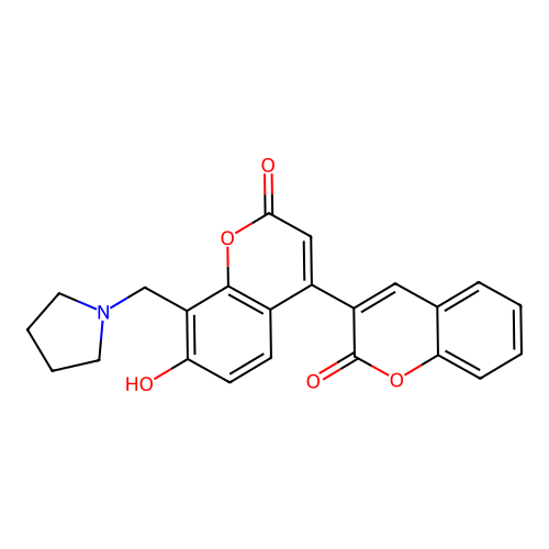 7-Hydroxy-4-(2-oxochromen-3-yl)-8-(pyrrolidin-1-ylmethyl)chromen-2-one structure