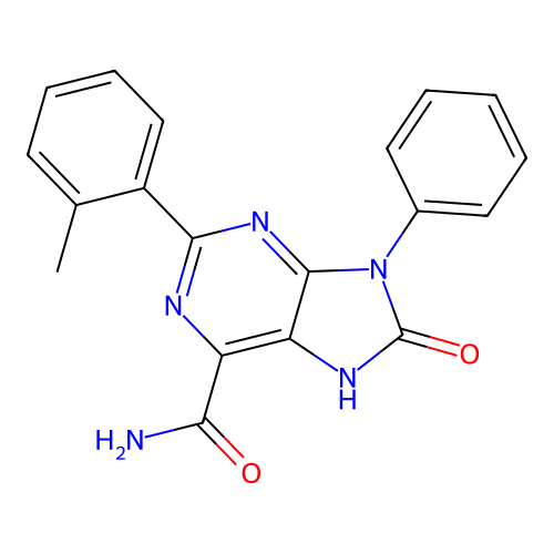 8-oxo-9-phenyl-2-(o-tolyl)-8,9-dihydro-7H-purine-6-carboxamide structure