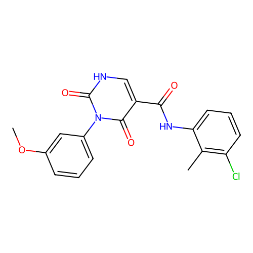 N-(3-chloro-2-methylphenyl)-3-(3-methoxyphenyl)-2,4-dioxo-1,2,3,4-tetrahydropyrimidine-5-carboxamide structure