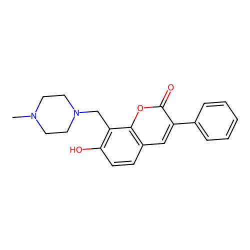 7-hydroxy-8-[(4-methylpiperazin-1-yl)methyl]-3-phenyl-2H-chromen-2-one structure