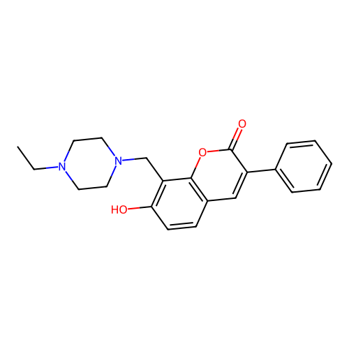 8-[(4-ethylpiperazin-1-yl)methyl]-7-hydroxy-3-phenyl-2H-chromen-2-one structure
