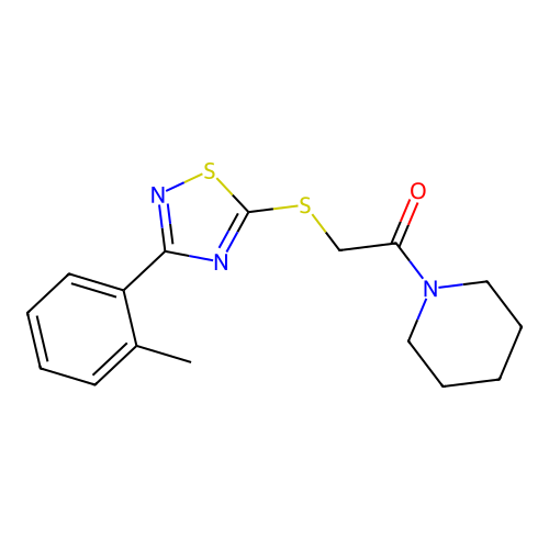 1-(Piperidin-1-yl)-2-((3-(o-tolyl)-1,2,4-thiadiazol-5-yl)thio)ethanone structure