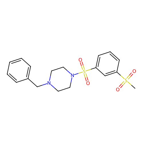 1-Benzyl-4-((3-(methylsulfonyl)phenyl)sulfonyl)piperazine structure