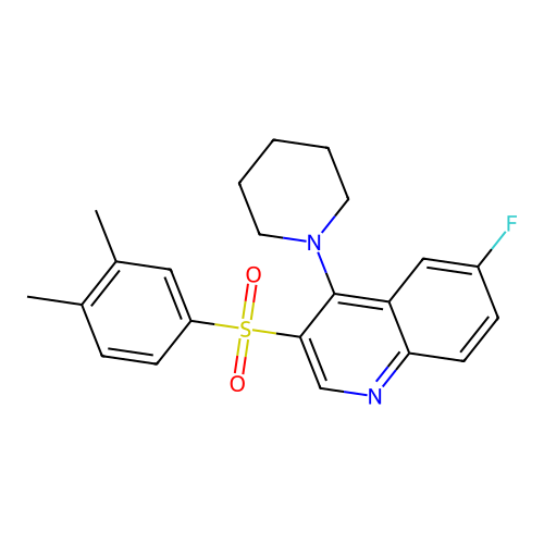 3-(3,4-Dimethylphenyl)sulfonyl-6-fluoro-4-piperidin-1-ylquinoline structure