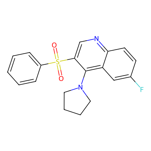 3-(Benzenesulfonyl)-6-fluoro-4-(pyrrolidin-1-yl)quinoline structure