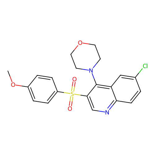 4-[6-Chloro-3-(4-methoxyphenyl)sulfonylquinolin-4-yl]morpholine structure