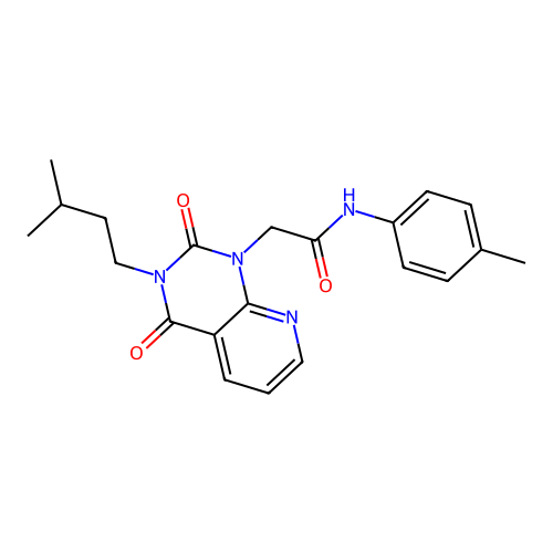 2-[3-(3-methylbutyl)-2,4-dioxo-1H,2H,3H,4H-pyrido[2,3-d]pyrimidin-1-yl]-N-(4-methylphenyl)acetamide structure