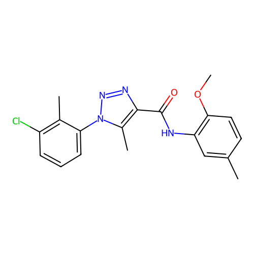 1-(3-chloro-2-methylphenyl)-N-(2-methoxy-5-methylphenyl)-5-methyl-1H-1,2,3-triazole-4-carboxamide structure