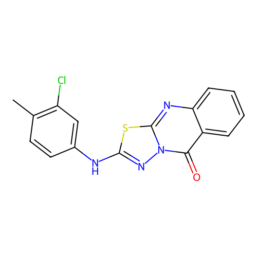 2-[(3-chloro-4-methylphenyl)amino]-5H-[1,3,4]thiadiazolo[2,3-b]quinazolin-5-one structure
