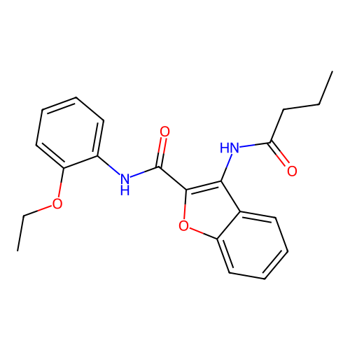 3-butyramido-N-(2-ethoxyphenyl)benzofuran-2-carboxamide structure