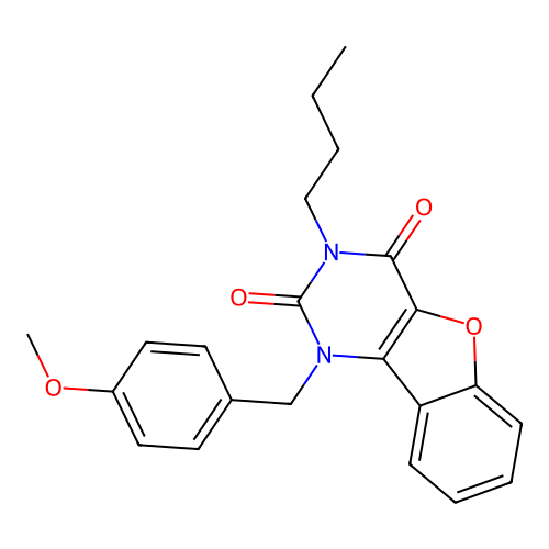 3-butyl-1-(4-methoxybenzyl)benzofuro[3,2-d]pyrimidine-2,4(1H,3H)-dione structure