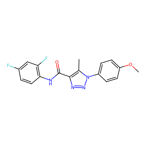 N-(2,4-difluorophenyl)-1-(4-methoxyphenyl)-5-methyl-1H-1,2,3-triazole-4-carboxamide structure