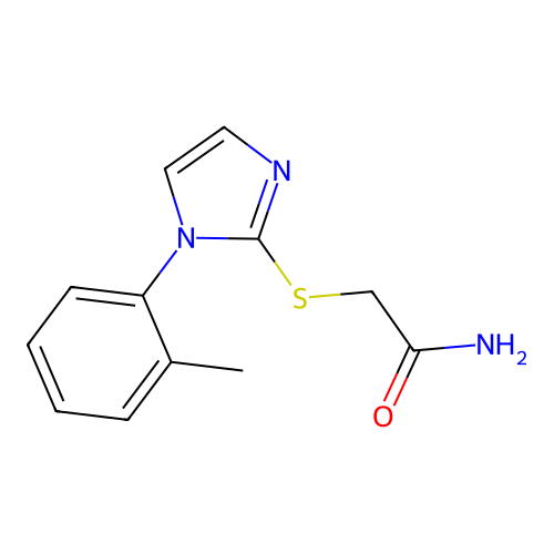 2-((1-(o-tolyl)-1H-imidazol-2-yl)thio)acetamide structure