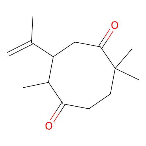 1,5-Cyclooctanedione, 2,2,6-trimethyl-7-(1-methylethenyl)- structure