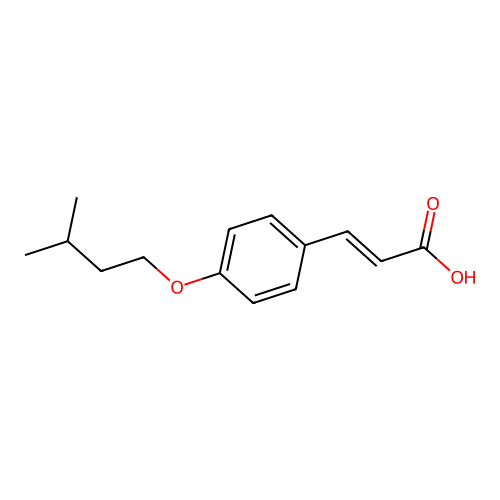 (E)-3-[4-(3-甲基丁氧基)苯基]丙-2-烯酸 structure